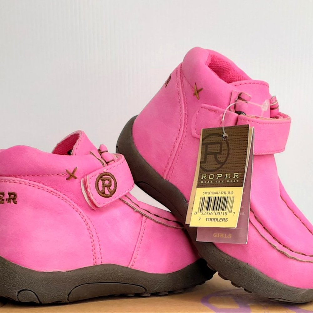 'ROPER' 'CHUKKA' MOCCASIN 'PETAL PINK' VELCRO WRAP ANKLE HIGH SHAFT BOOTS - Picture 16 of 16